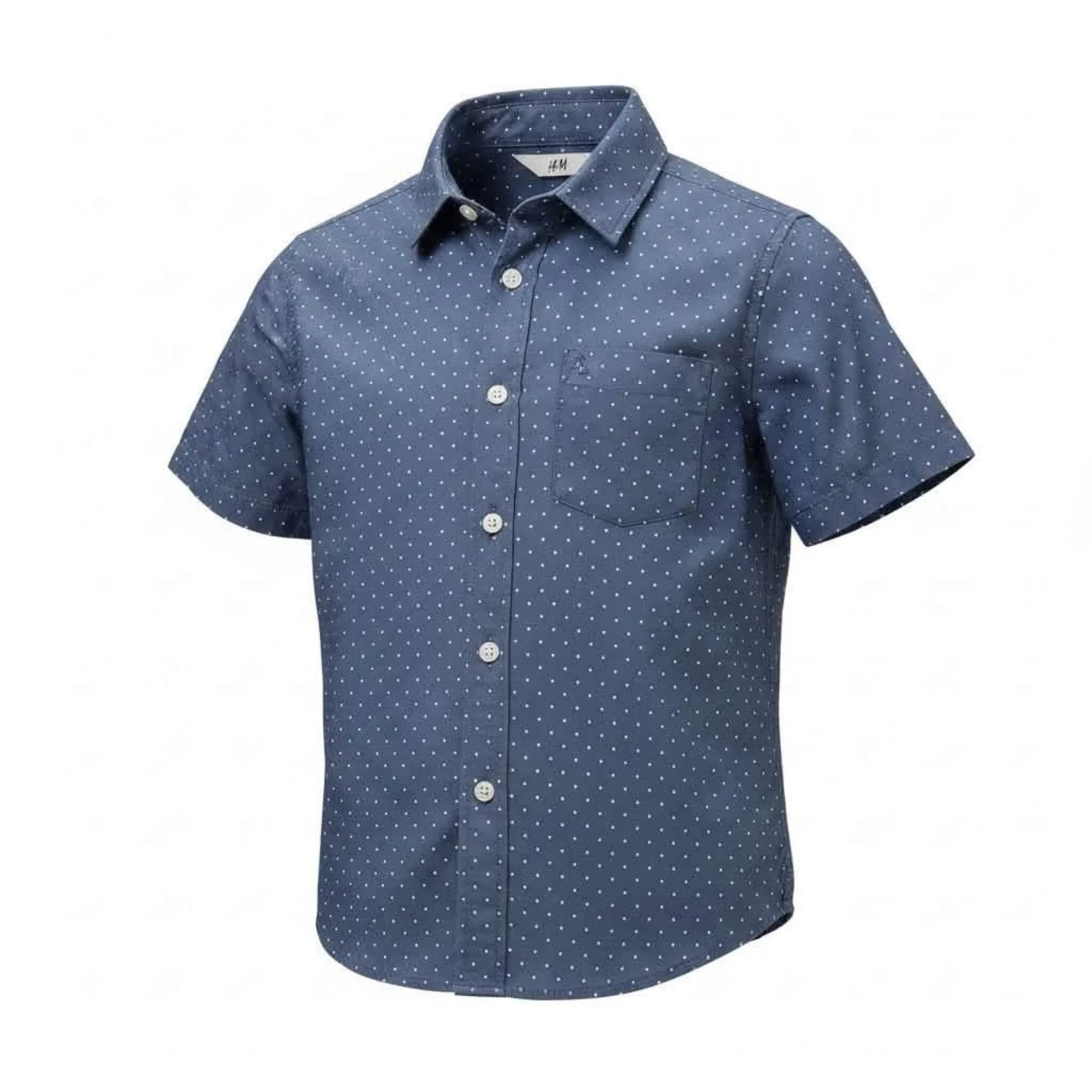 Camisa azul de manga corta