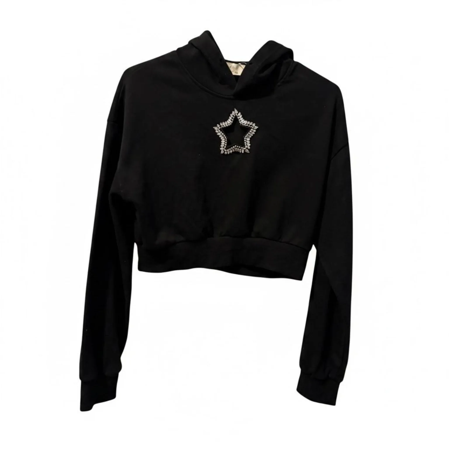 Sudadera corta negra para niña