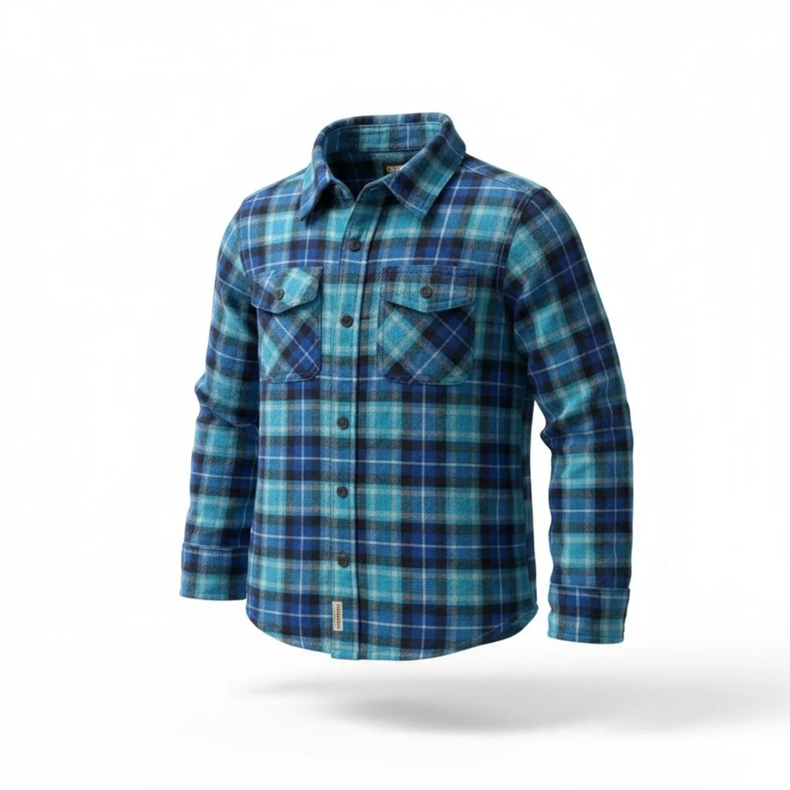 Camisa azul a cuadros para niño