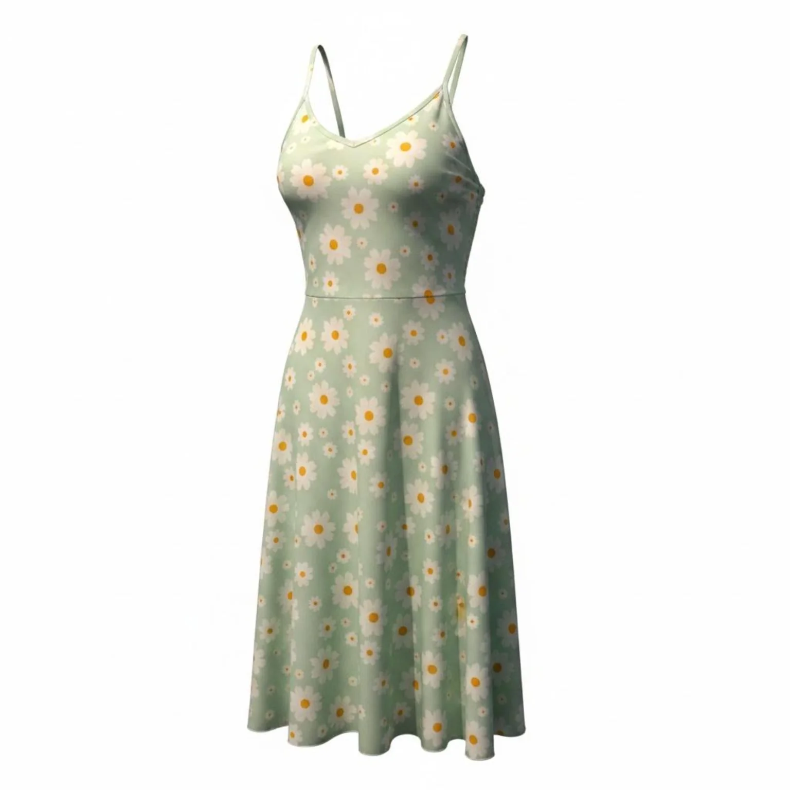 Vestido verde con flores para niña